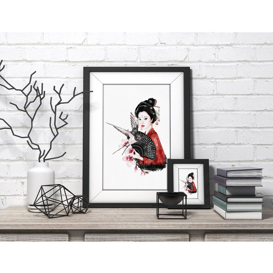 Geisha Japanese Watercolor Art Print, Zen Decor - Image 4