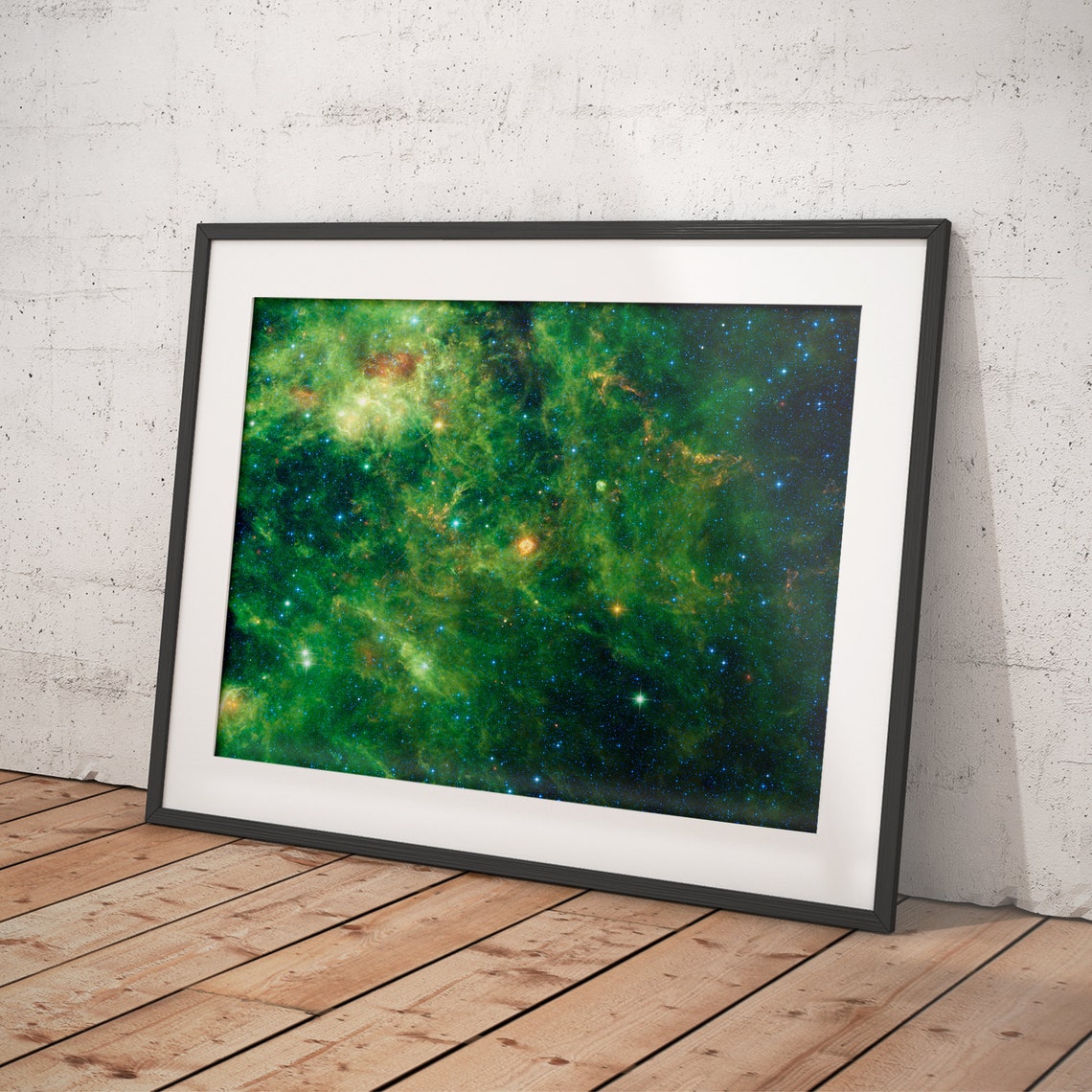 Emerald Green Stellar Nebula Field Deep Space Astronomy Poster - Image 4