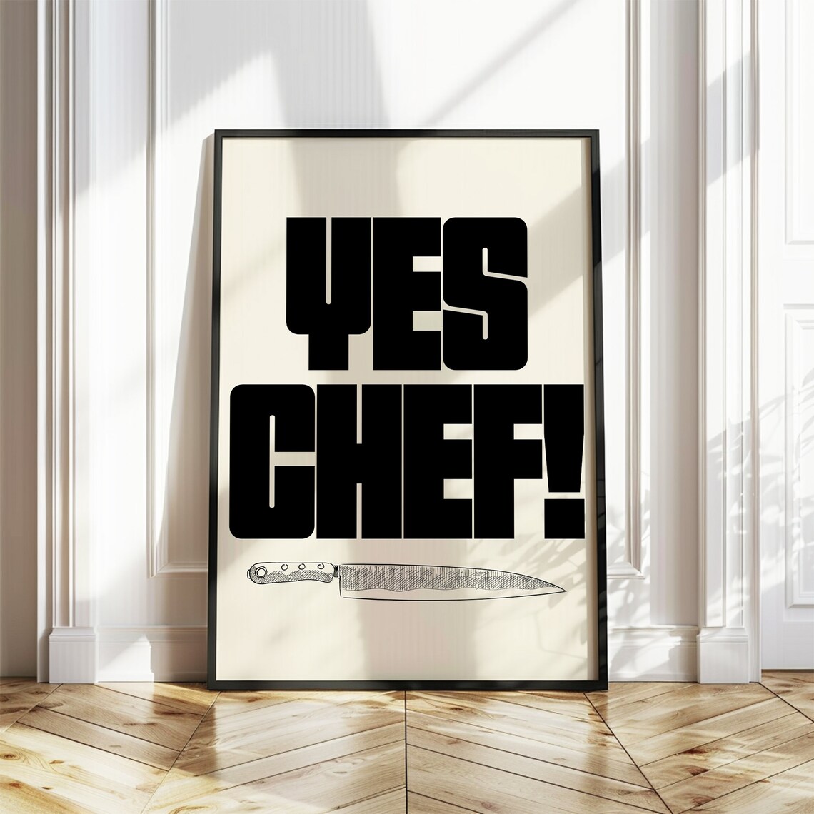 Yes Chef Mid-Century Kitchen Quote Art Print