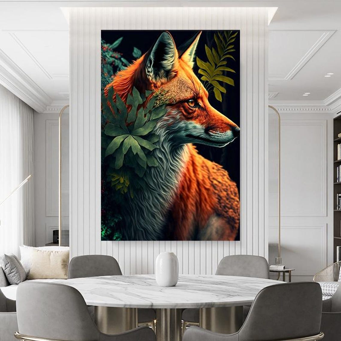 Red Fox Emerging From Dark Forest Vivid Wildlife Portrait Poster - Image 3