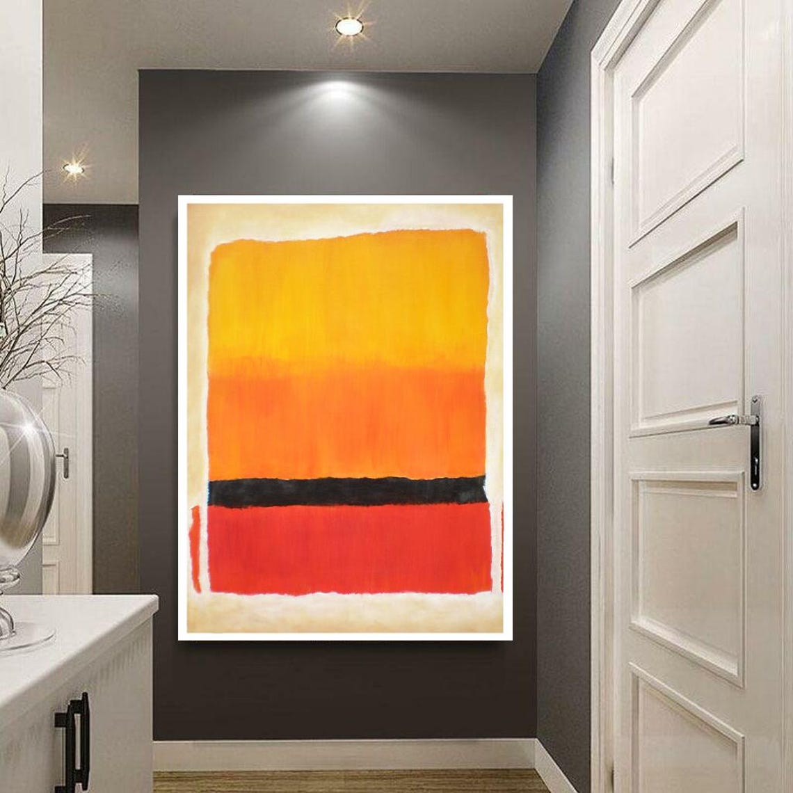 Vibrant Orange Red Yellow Abstract Color Block Rothko Style Poster - Image 5