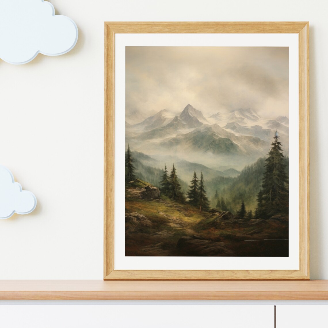 Dark Forest Landscape Fall Vintage Art Print - Image 5