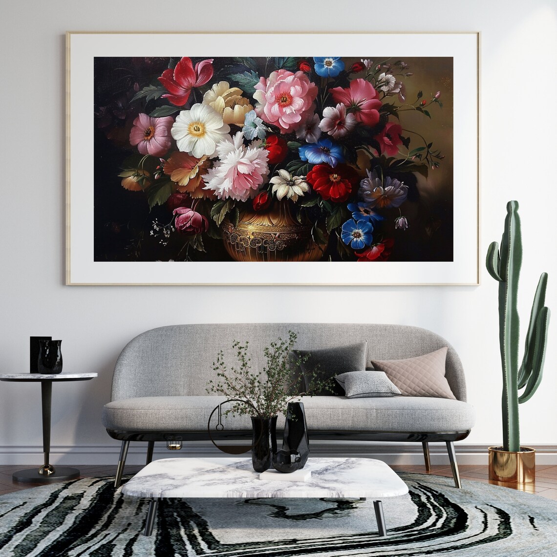 Dutch Masters Baroque Flower Bouquet Ornate Vase Painting Poster - Image 2