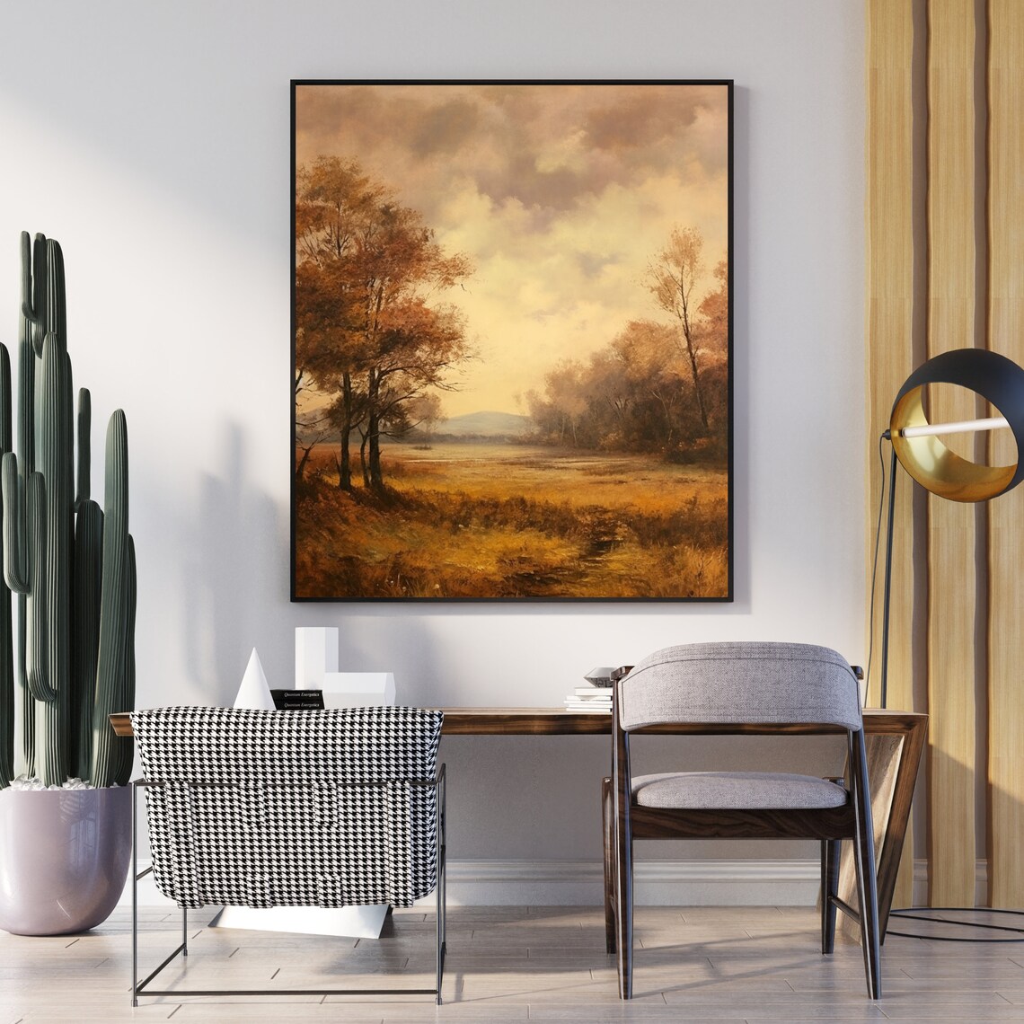 Golden Autumn Field Fall Trees Amber Sky Vintage Landscape Scenery Poster - Image 6