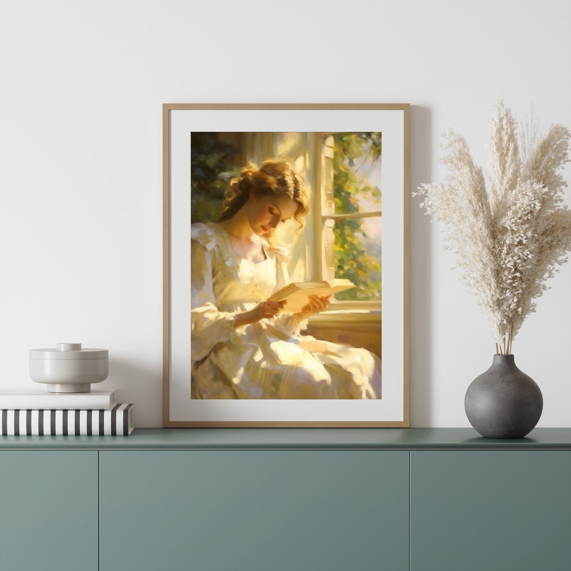 Woman Reading By Sunny Window In Cozy Vintage Room Art Poster - Image 3