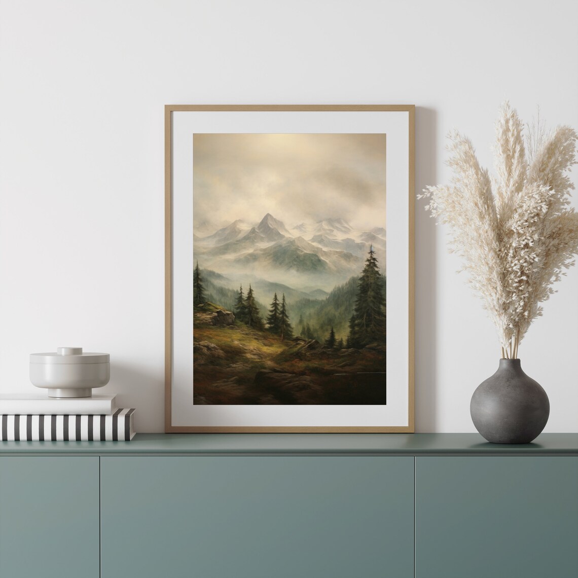 Dark Forest Landscape Fall Vintage Art Print - Image 6