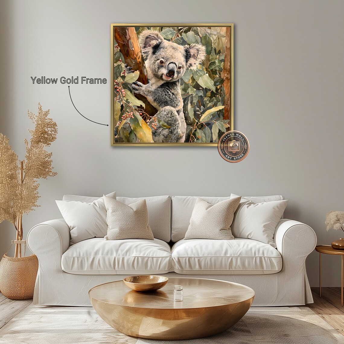 Koala In Eucalyptus Tree Watercolor Portrait Australian Wildlife Art Poster - Image 3