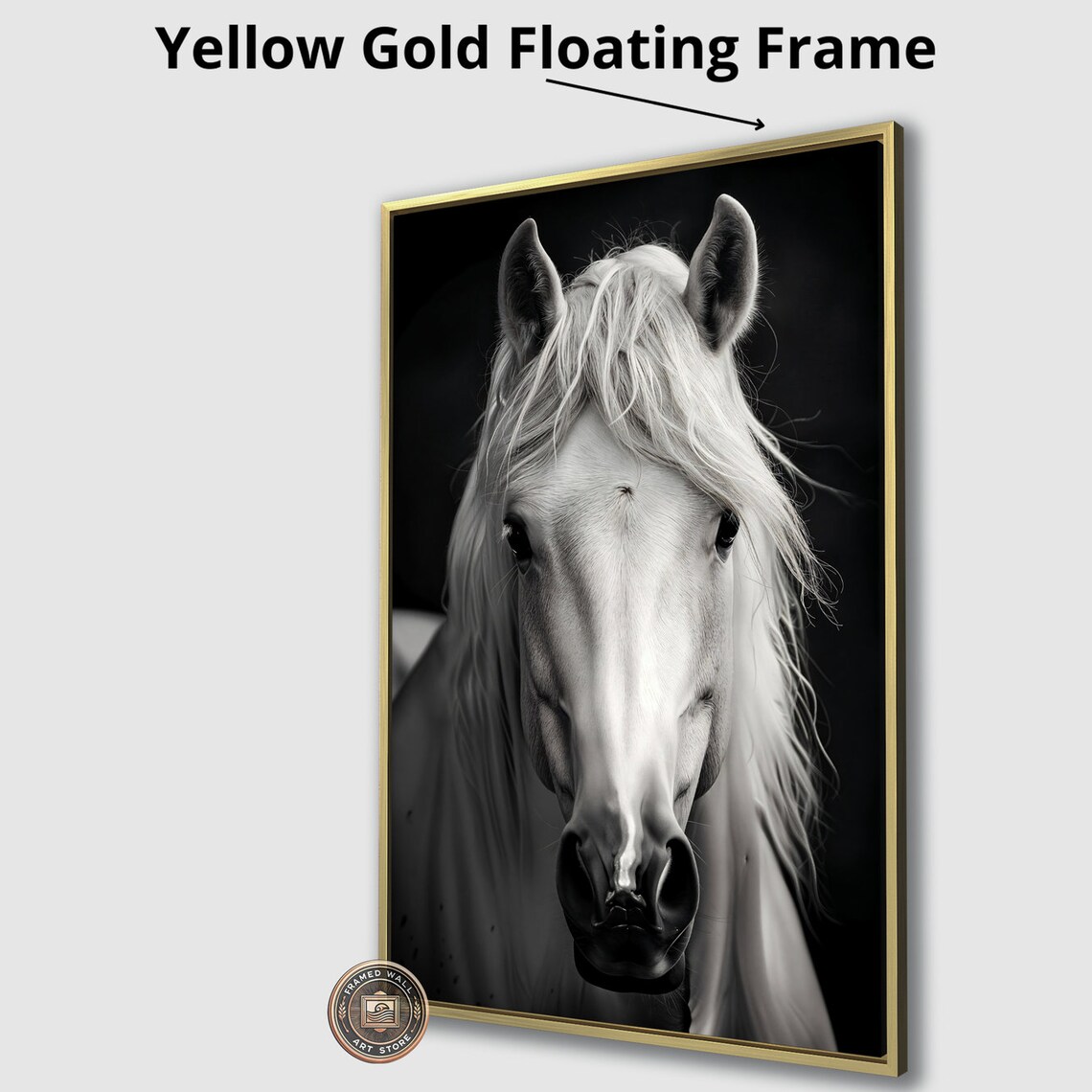 Black And White Horse Face Front Portrait Equine Photography Poster - Image 4