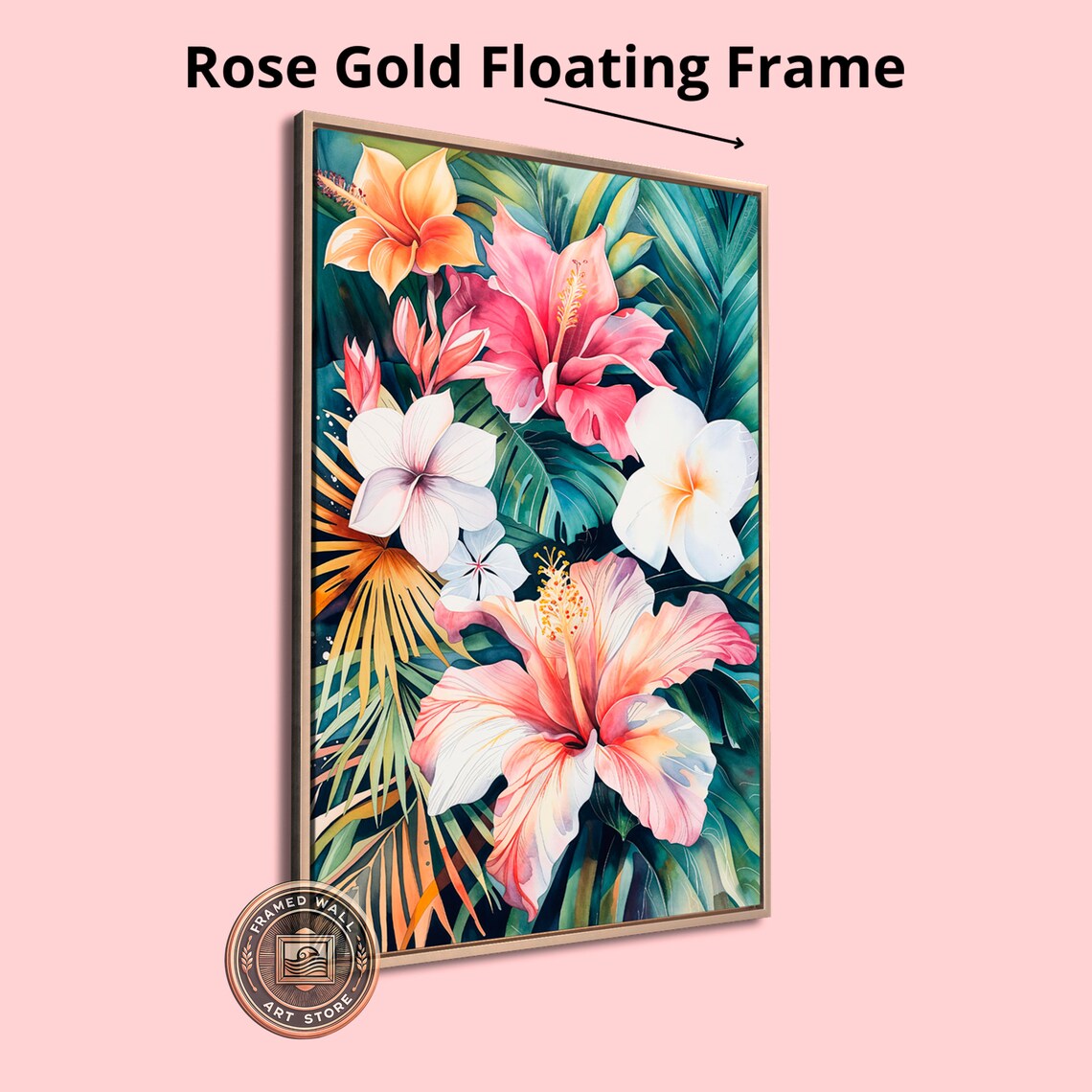 Tropical Hibiscus Flowers Botanical Wall Art Print - Image 4