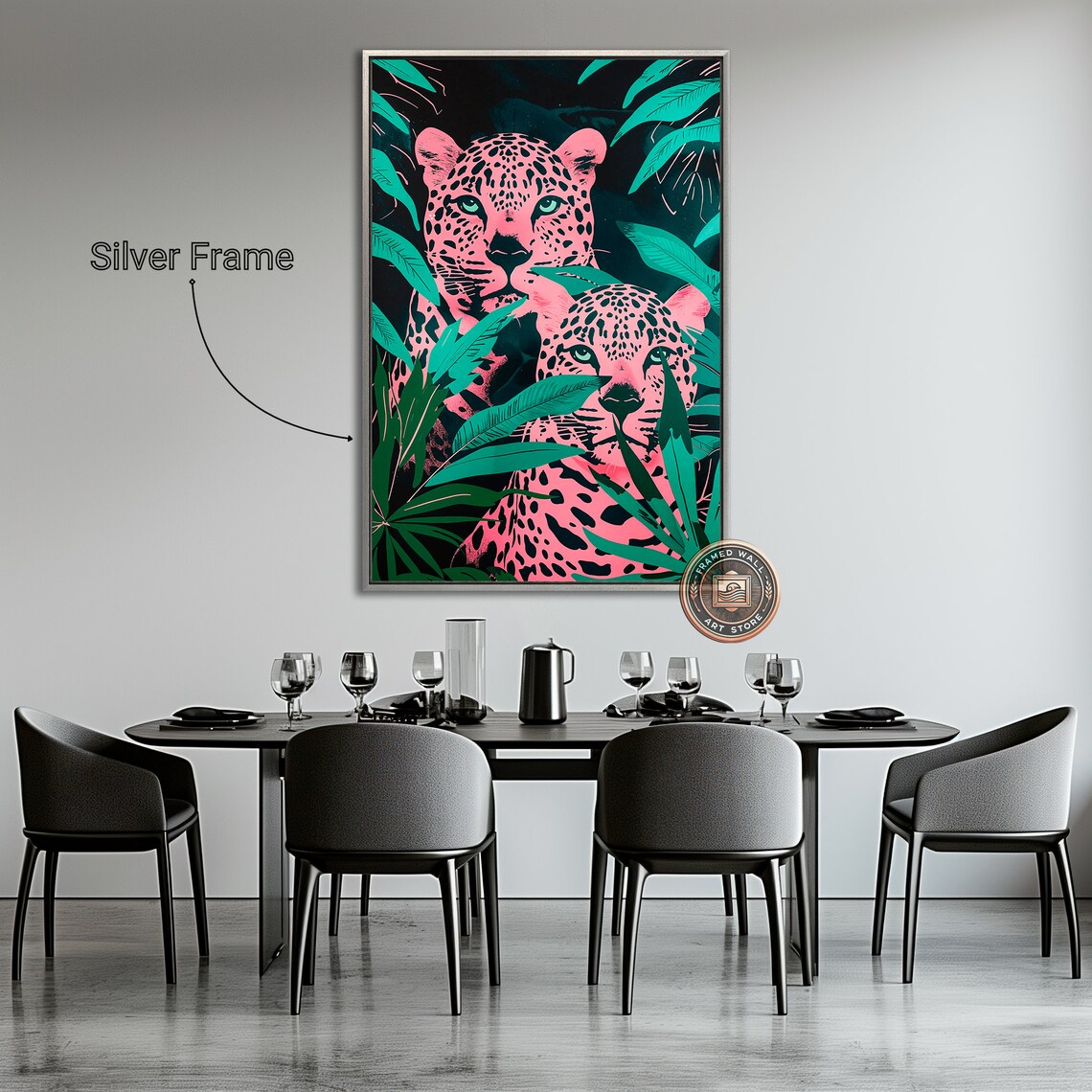 Vibrant Jungle Leopards, Tropical Wildlife Art Print - Image 3