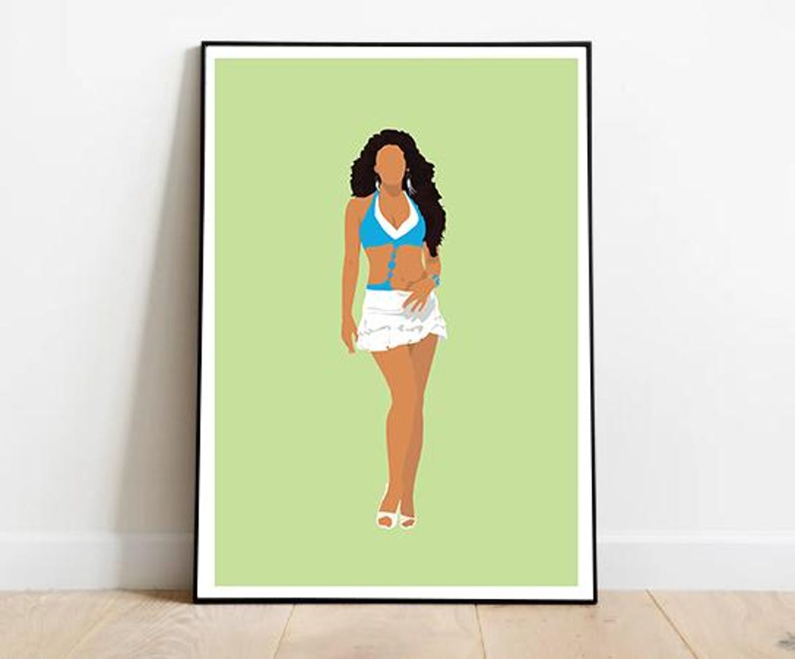 Aishwarya Rai Crazy Kiya Re Outfit Minimalist Line Style Art Poster