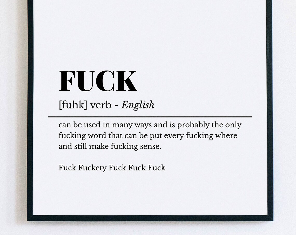 Funny F Word Dictionary Definition Adult Office Humor Wall Art