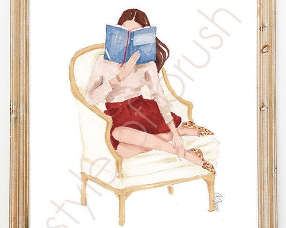 Reading Illustration Books Lover Cozy Illustration Fashion Illustration
