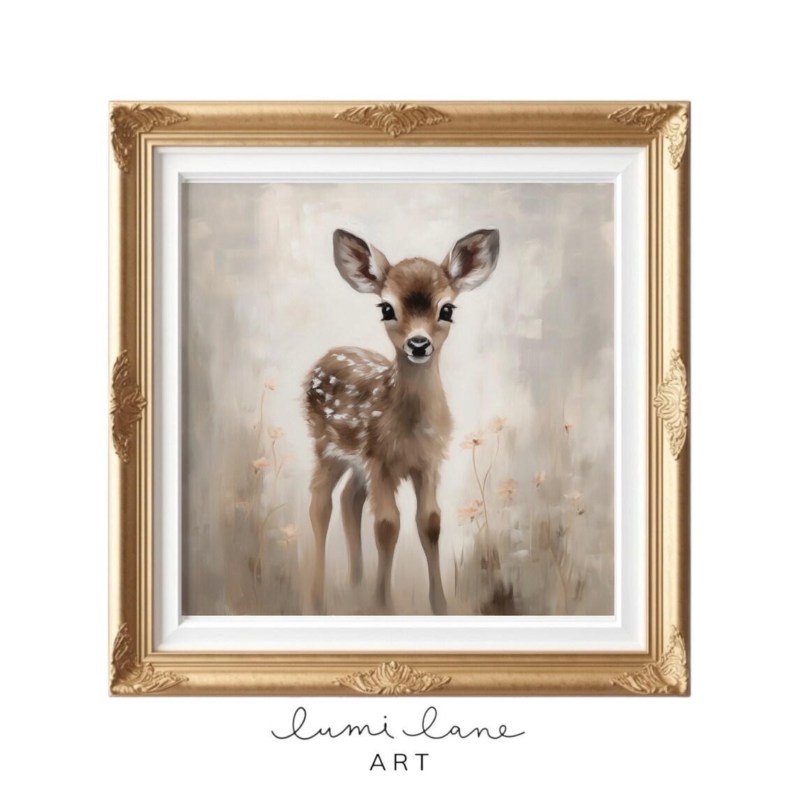 Fawn Art Instant Wall Textured Painting Print