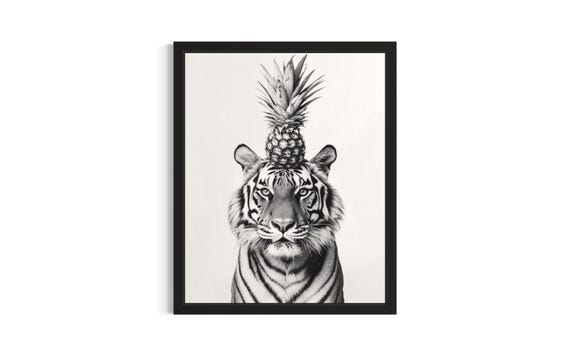 Tiger Kitchen Animals Poster Art Print Wall Original Painting Artwork Decor