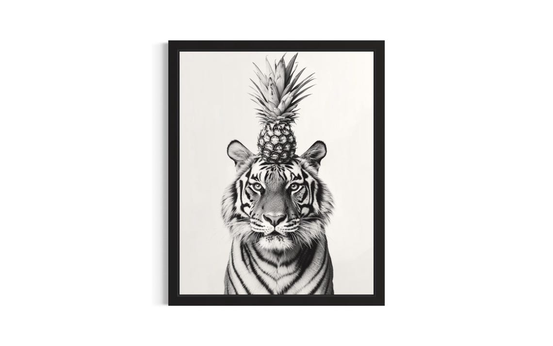 Tiger Kitchen Animals Poster Art Print Wall Original Painting Artwork Decor
