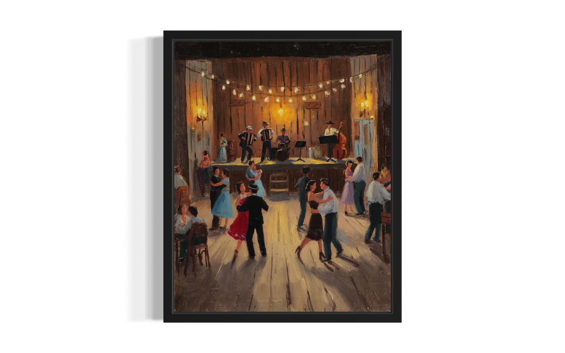 Louisiana Dance Hall Night Vintage Cajun Music Live Band Party Poster