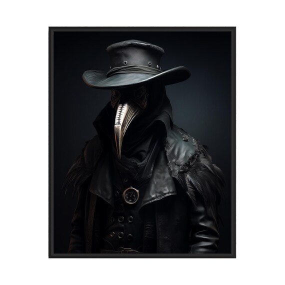 Plague Doctor In Beak Mask Dark Gothic Vintage Portrait Poster