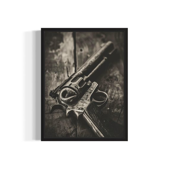 Revolver Poster Art Print Vintage Gothic Wall Art Painting Decor Photo