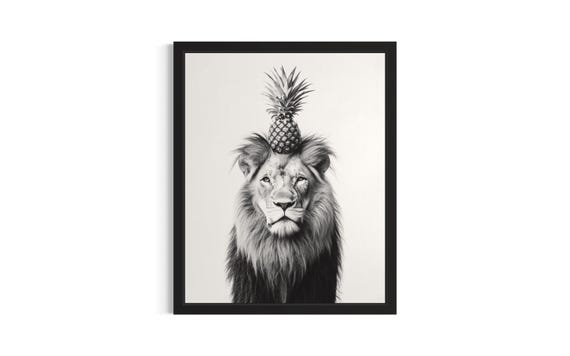 Lion Kitchen Animals Poster Art Print Wall Original Painting Artwork Decor