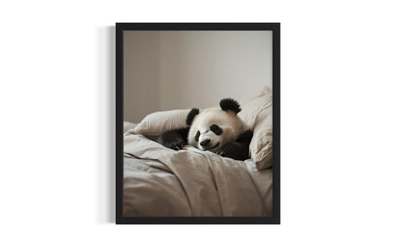 Panda Animal Bedroom Poster Art Print Wall Original Painting Artwork Decor