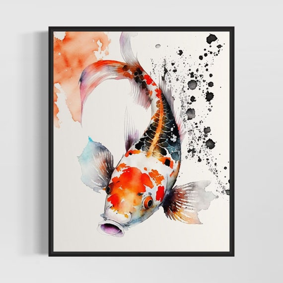 Koi Fish Watercolor Art Print Koi Fish Painting Wall Art Decor Original Artwork By Artist