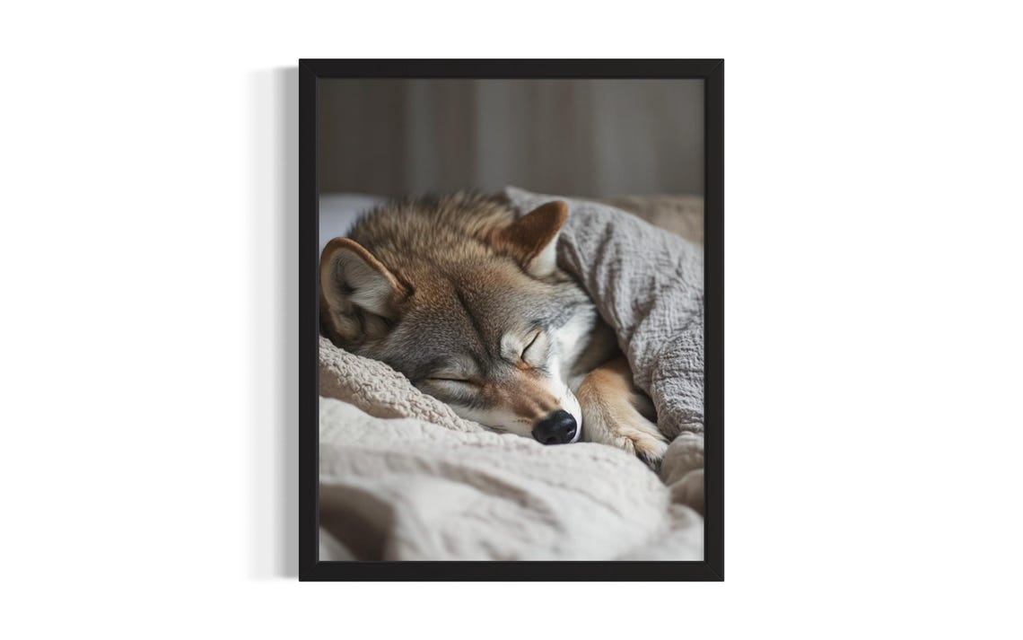 Wolf Animal Bedroom Poster Art Print Wall Original Painting Artwork Decor