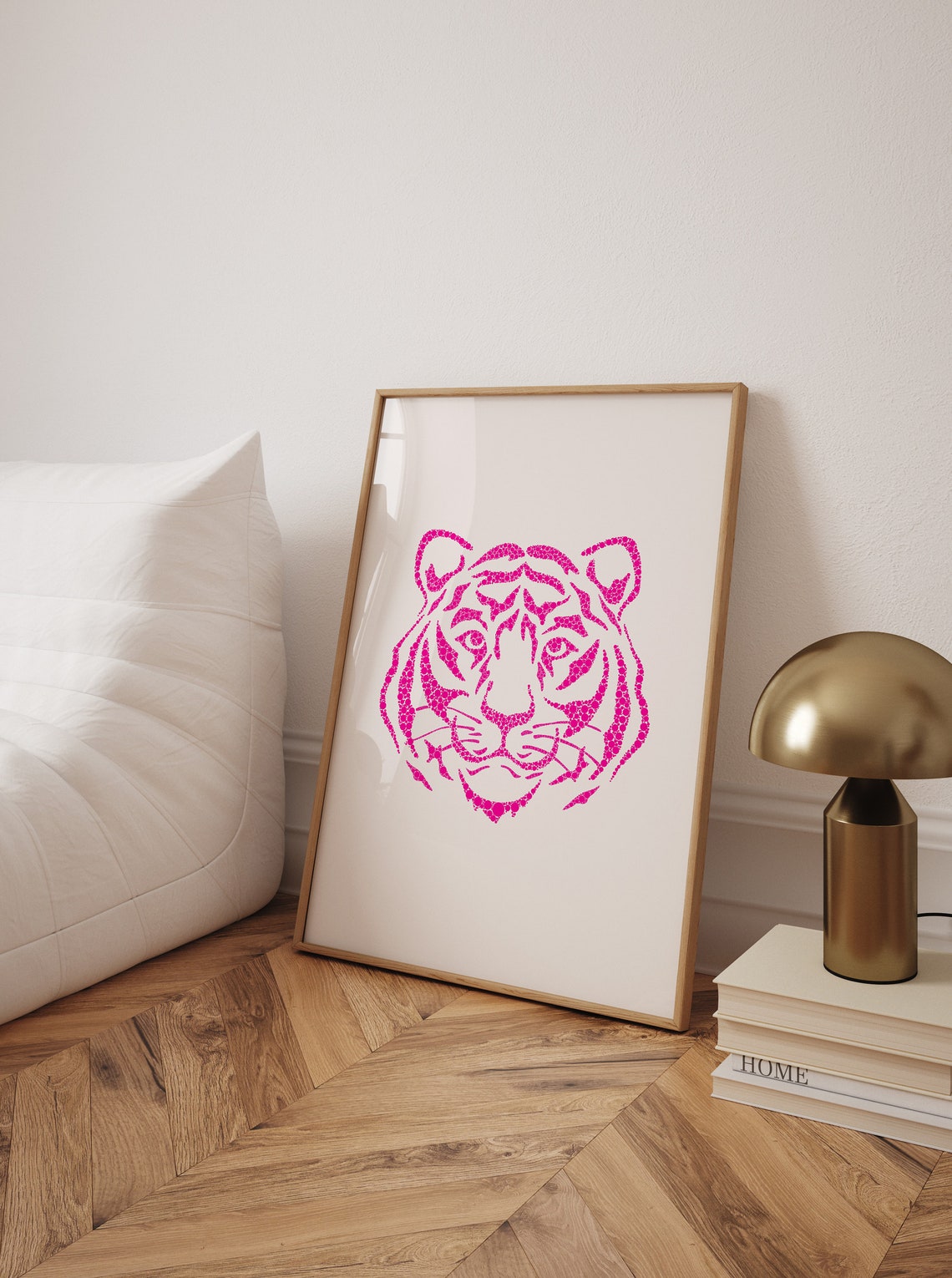 Pink White Tiger Poster Print Cheetah Wall Art Trendy Wall Art Preppy Room Decor Maximalist Decor Boho Wall Art Boho Deco - Image 4