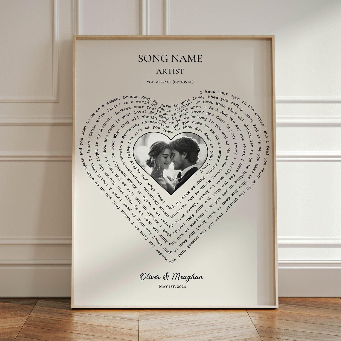 Heartfelt Song Lyrics Heart Shape Music Art Print - Image 2