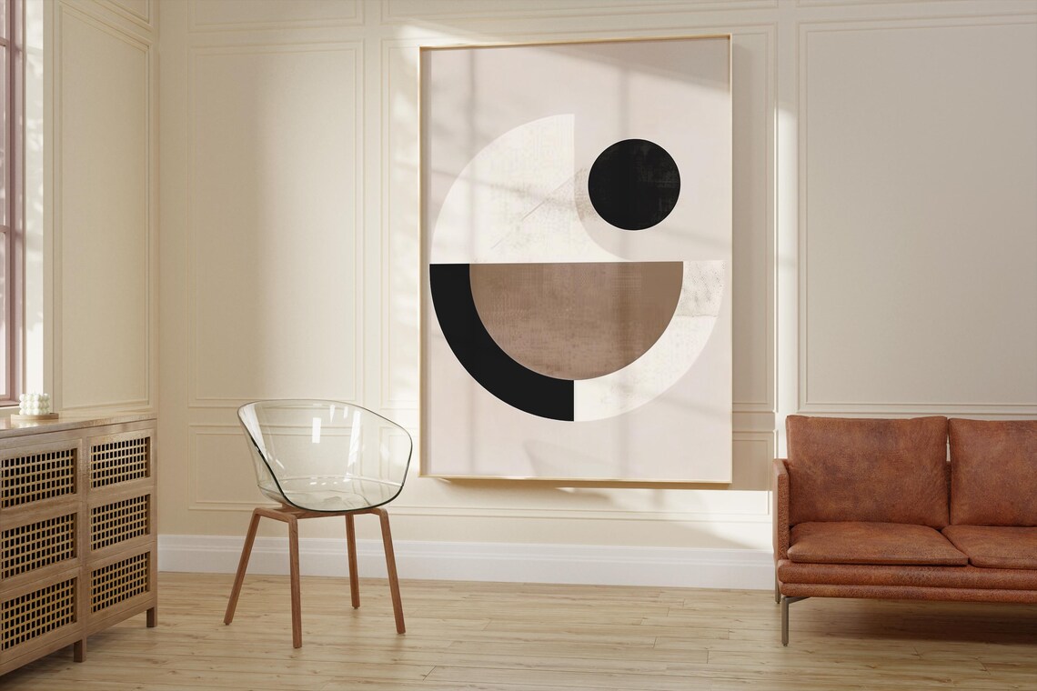 Scandinavian Abstract Geometric Art Print, Minimalist - Image 2