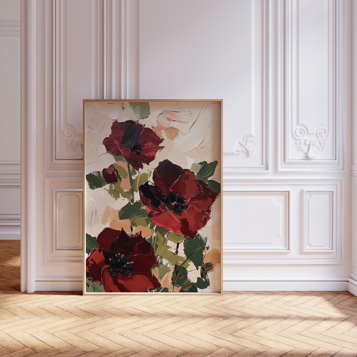 Botanical Flower Art, Minimalist Scandinavian Poster