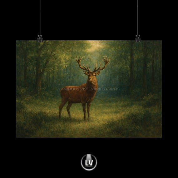 Majestic Deer Poster Rustic Home Decor Nature Wall Art Wildlife Print Gift For Lovers Cabin Apa 52