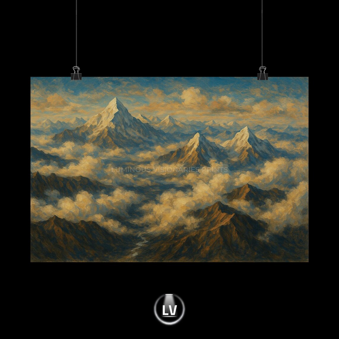 Silent Majesty of the Himalayas Snowy Peaks Mountain Landscape Poster