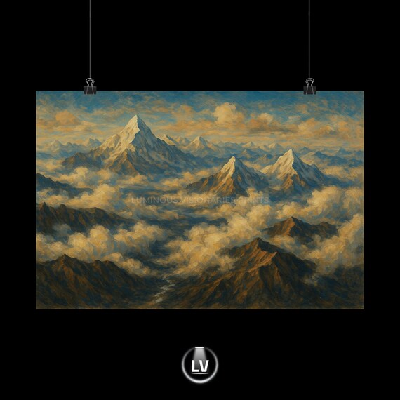 Silent Majesty of the Himalayas Snowy Peaks Mountain Landscape Poster