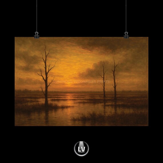 Serene Landscape Poster Nature Wall Art Sunset Print Home Decor Gift For Lover Cozy Room Decoration Relaxing Atmosphere Apls 98