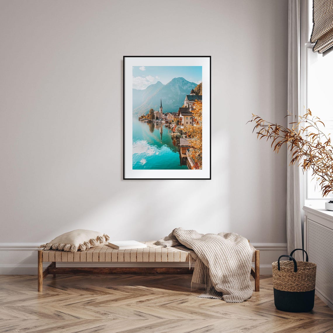 Hallstatt Austria Lakeside Village Church Mountain Photo Poster - Image 2