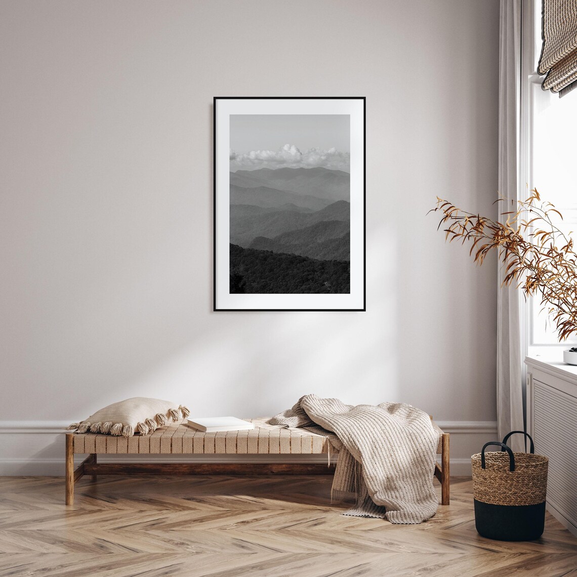 Blue Ridge Mountains Black And White Travel Poster - Image 2