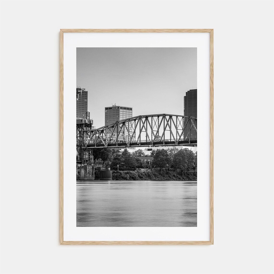 Arkansas Black and White Travel Poster, Map Art