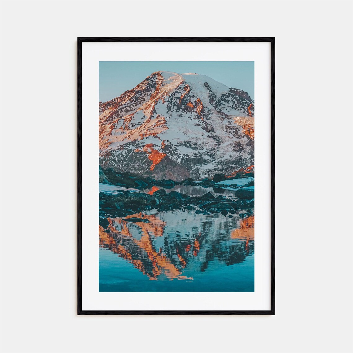 Mount Rainier Travel Poster, Colorful Map Print
