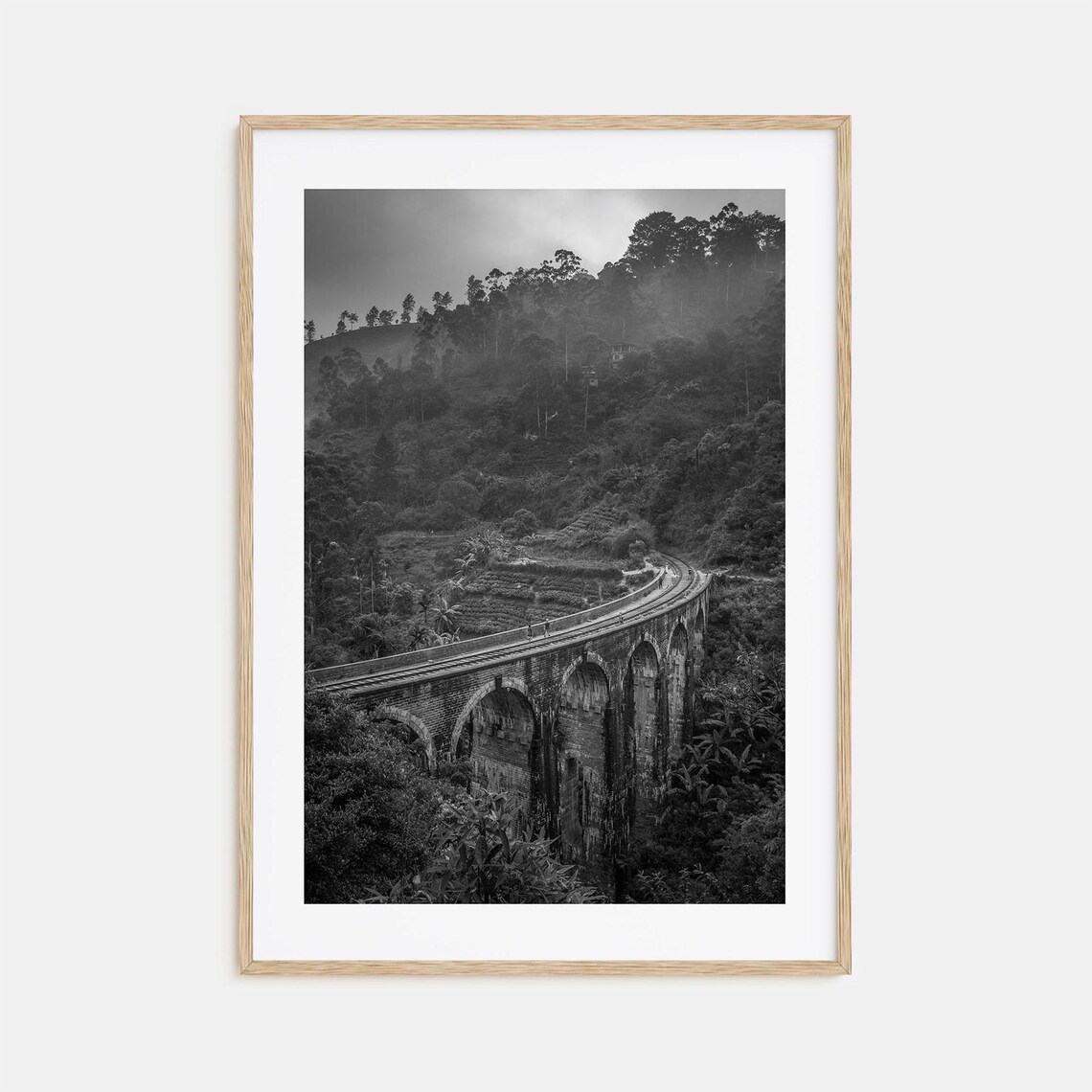 Stone Arch Railway Viaduct Misty Jungle Hills Travel Photo Poster