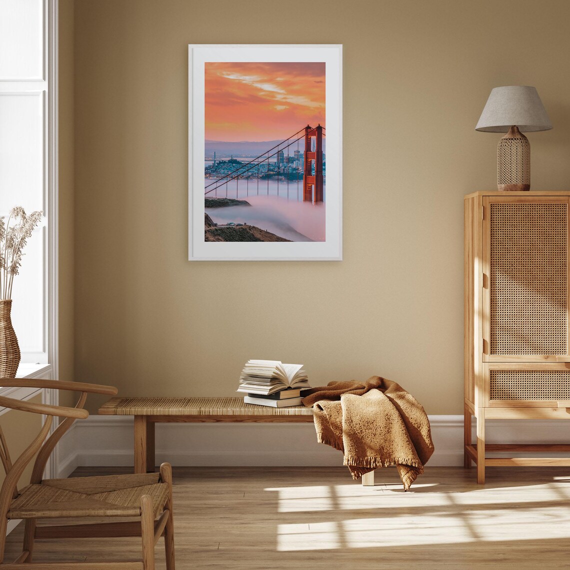 Golden Gate Bridge Rising Through the Fog at Sunset Photo Print - Image 3