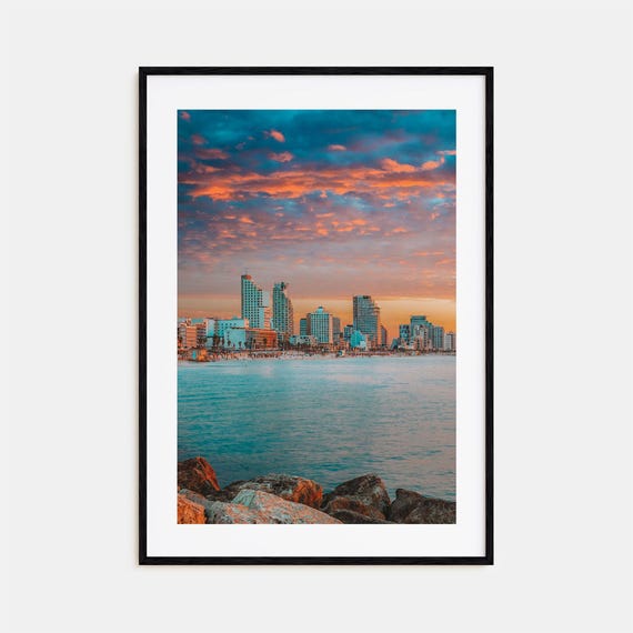 Tel Aviv Colorful Poster Print No 2, Travel Poster
