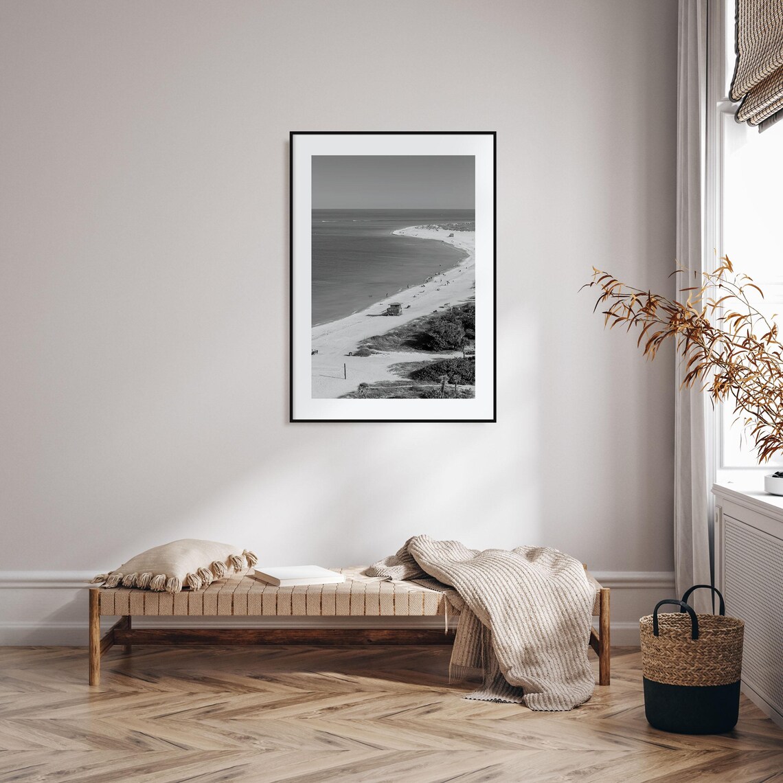 Siesta Key Travel Poster, Black and White Photo Art - Image 2