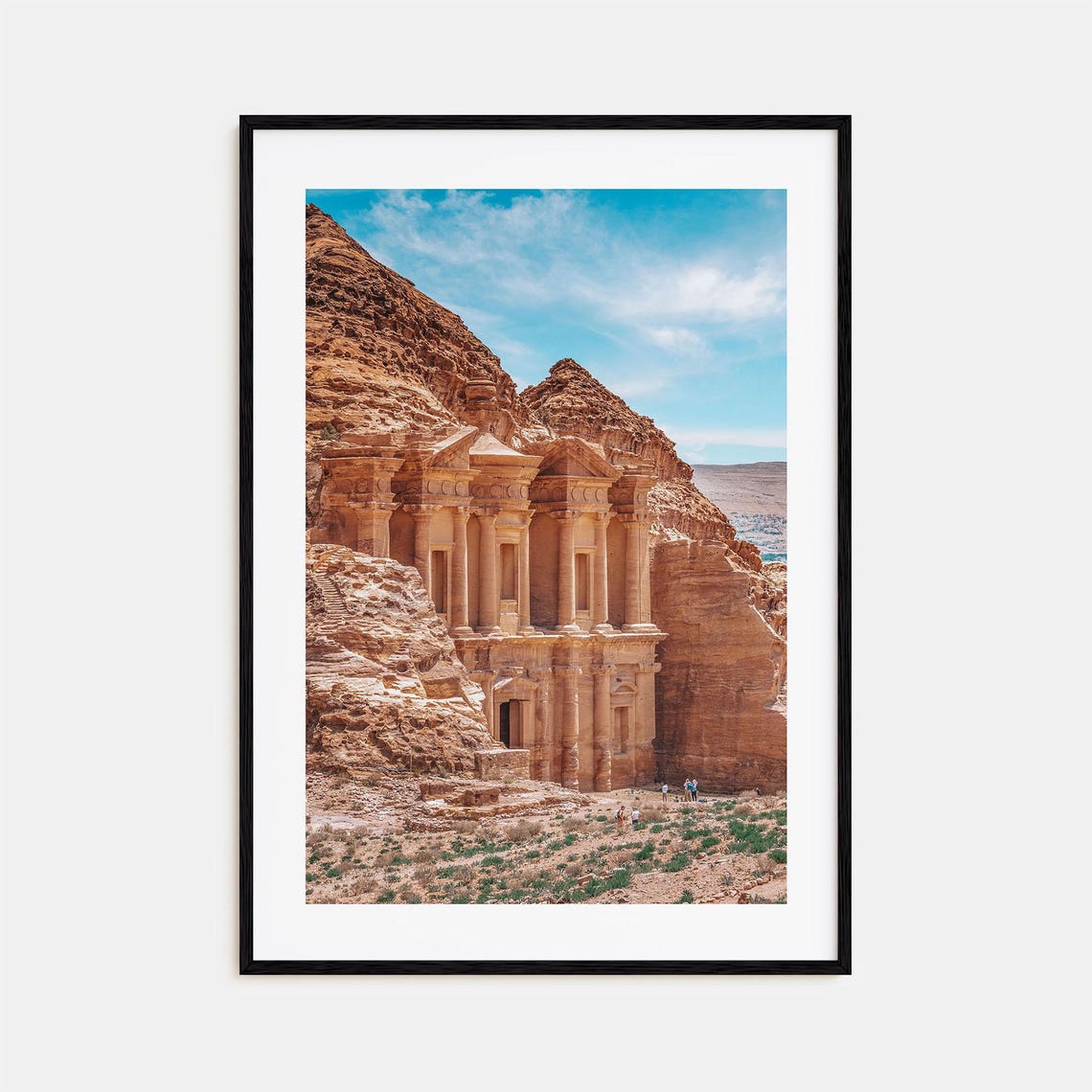 Jordan Petra Monastery Carved Into Rose Red Rock Cliffs Poster
