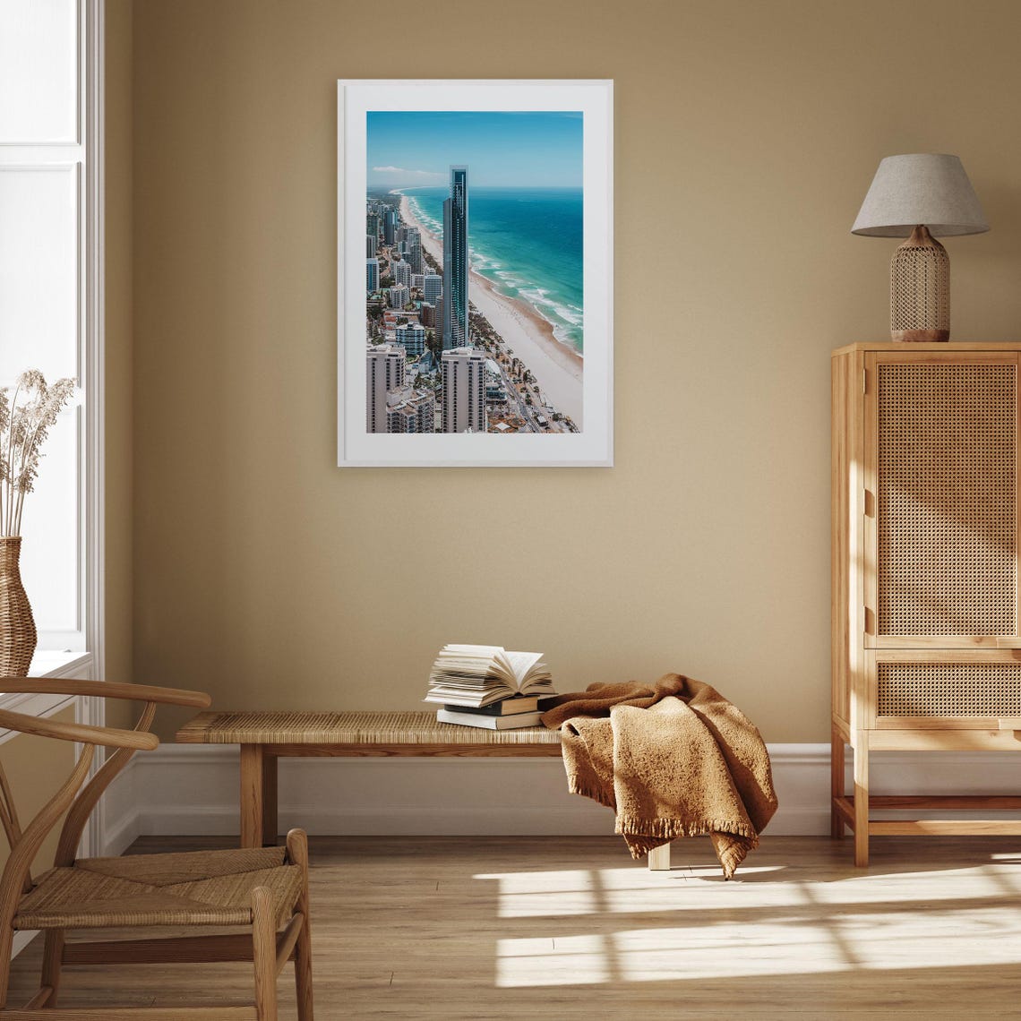 Gold Coast Beach Towers Aerial Turquoise Ocean Coastal View Poster - Image 2