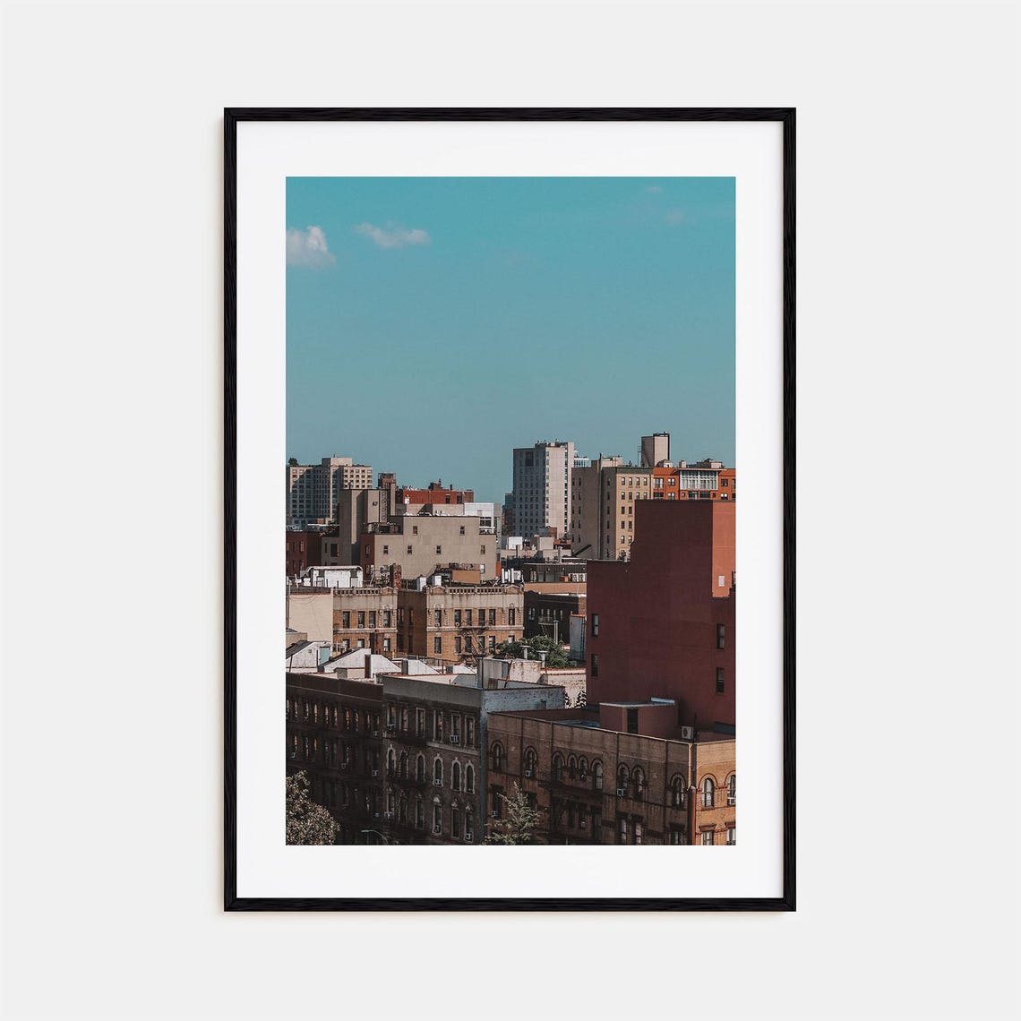 Harlem New York Neighborhood Rooftops in Warm Daylight Poster