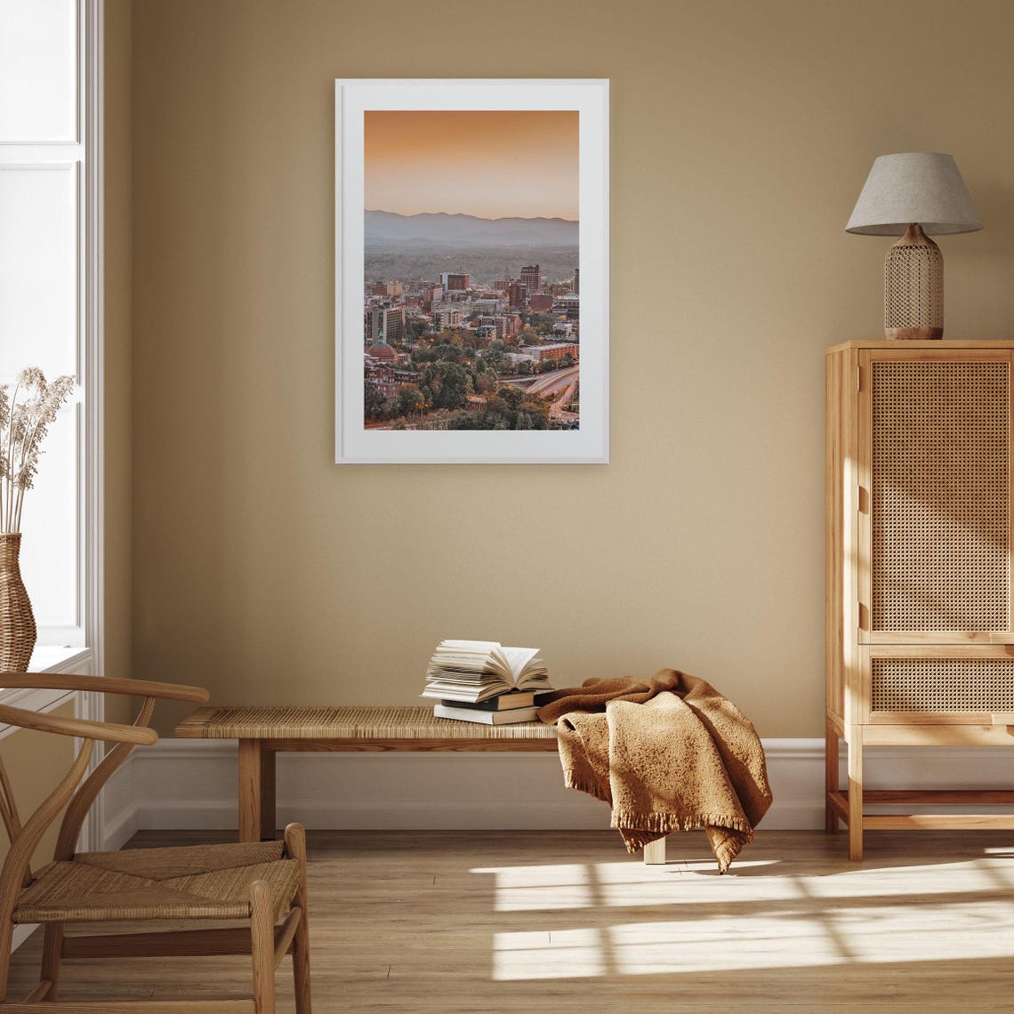 Asheville Blue Ridge Mountains Sunrise Scenic City View Poster - Image 2
