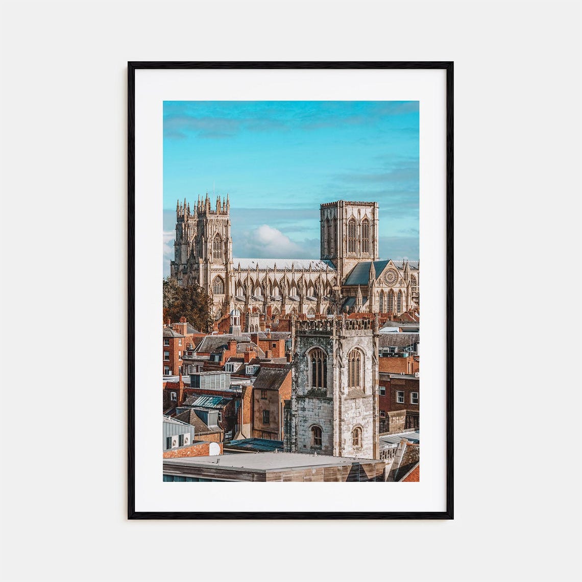 York Minster Cathedral Historic Rooftops England Day Photo Poster