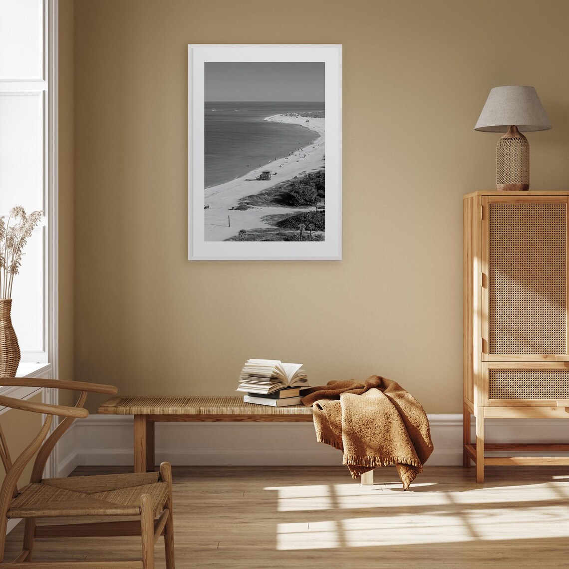 Siesta Key Travel Poster, Black and White Photo Art - Image 3