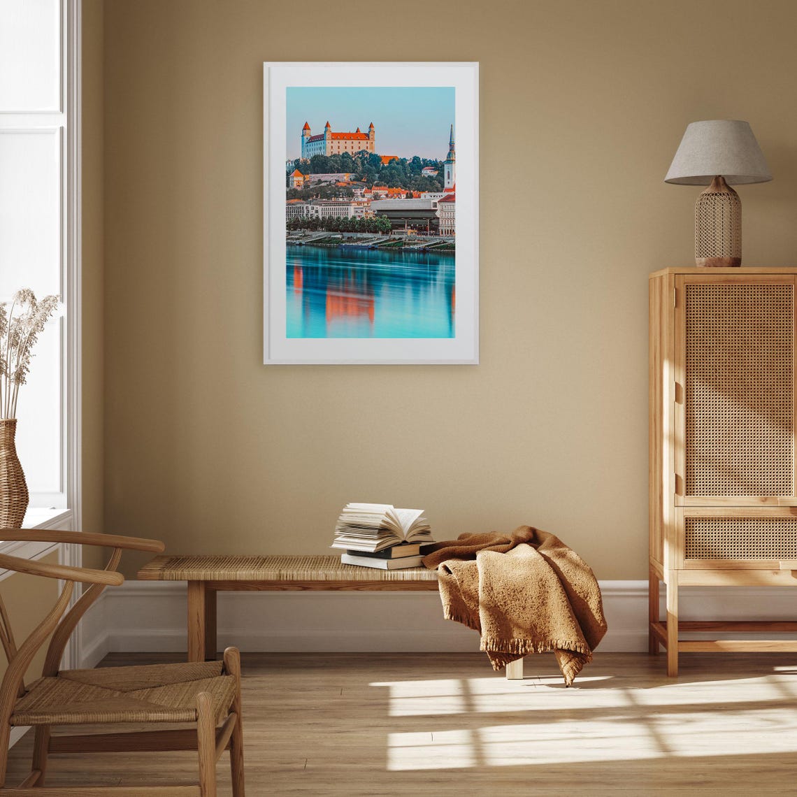 Bratislava Castle Danube River Sunset Colorful Photography Poster - Image 3